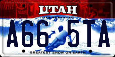 UT license plate A665TA