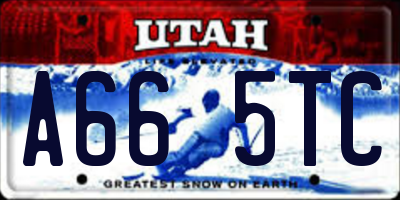 UT license plate A665TC