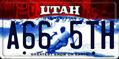 UT license plate A665TH
