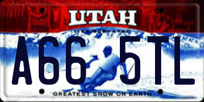 UT license plate A665TL
