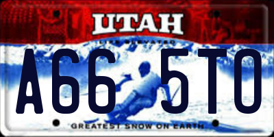 UT license plate A665TO
