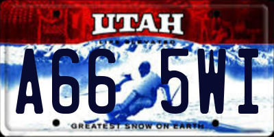 UT license plate A665WI