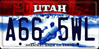 UT license plate A665WL