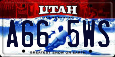 UT license plate A665WS