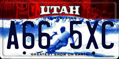 UT license plate A665XC