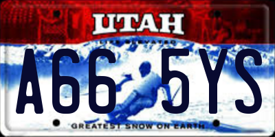 UT license plate A665YS