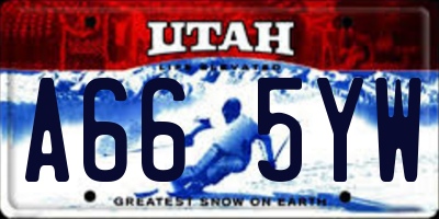 UT license plate A665YW