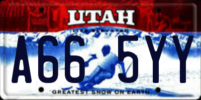 UT license plate A665YY