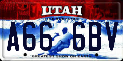 UT license plate A666BV