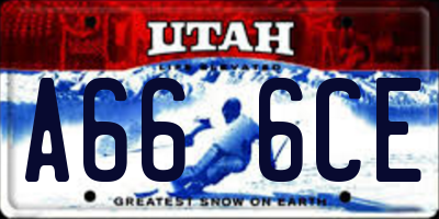 UT license plate A666CE