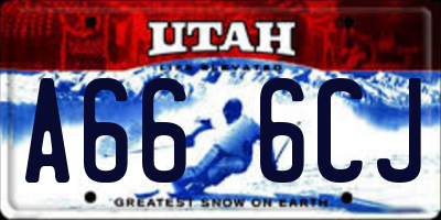 UT license plate A666CJ