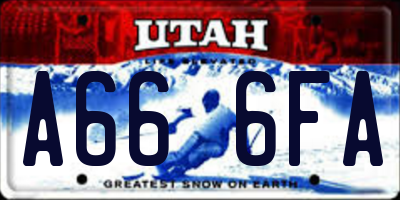 UT license plate A666FA