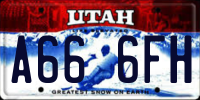 UT license plate A666FH