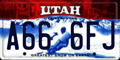 UT license plate A666FJ