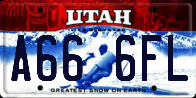 UT license plate A666FL