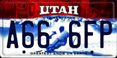 UT license plate A666FP