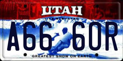 UT license plate A666OR