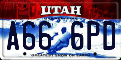 UT license plate A666PD