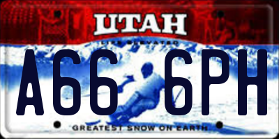 UT license plate A666PH