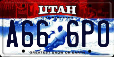 UT license plate A666PO
