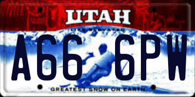 UT license plate A666PW