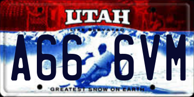 UT license plate A666VM