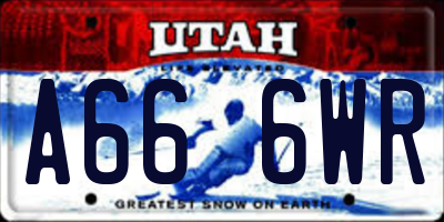UT license plate A666WR