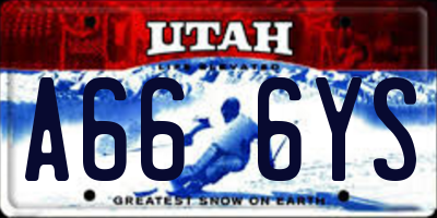 UT license plate A666YS