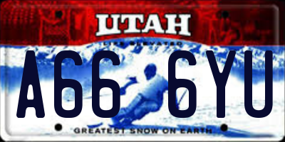 UT license plate A666YU