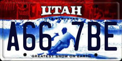UT license plate A667BE