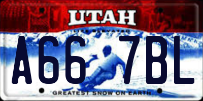 UT license plate A667BL