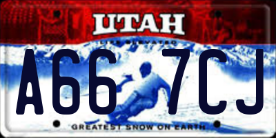 UT license plate A667CJ