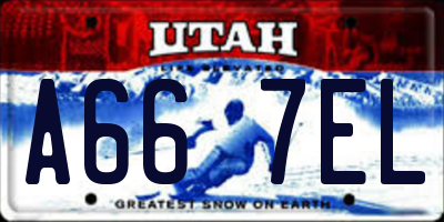 UT license plate A667EL