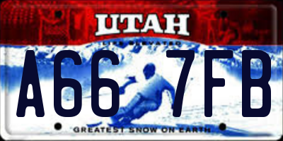 UT license plate A667FB