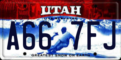 UT license plate A667FJ