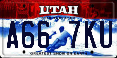 UT license plate A667KU