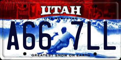UT license plate A667LL