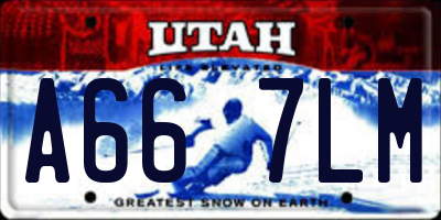 UT license plate A667LM