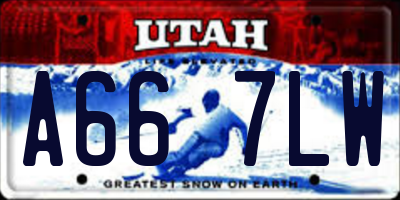 UT license plate A667LW