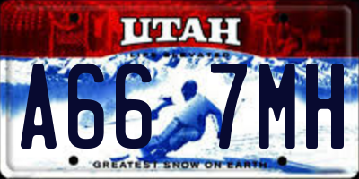 UT license plate A667MH