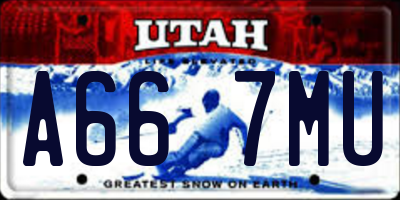UT license plate A667MU
