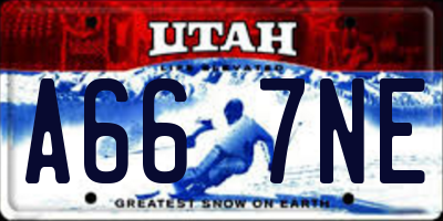 UT license plate A667NE