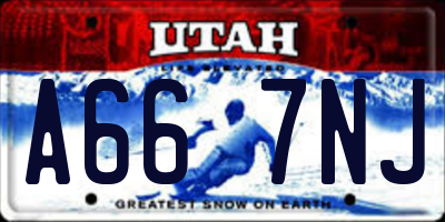 UT license plate A667NJ