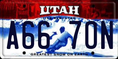UT license plate A667ON
