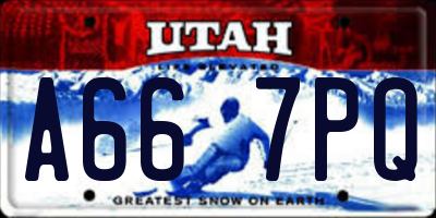 UT license plate A667PQ