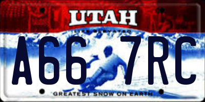 UT license plate A667RC