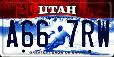 UT license plate A667RW
