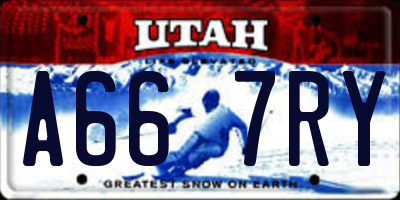 UT license plate A667RY