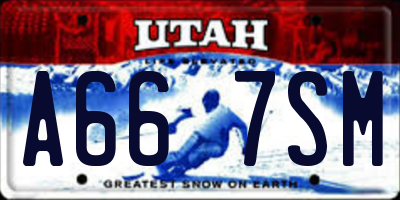 UT license plate A667SM
