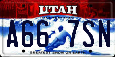UT license plate A667SN